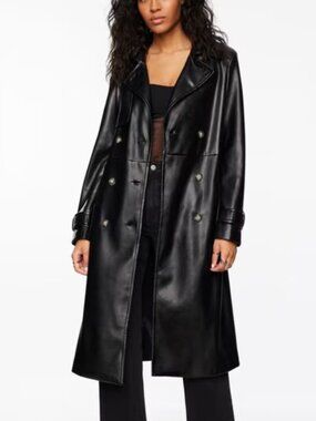 Dynamite - Maxi Faux Leather Trench Coat